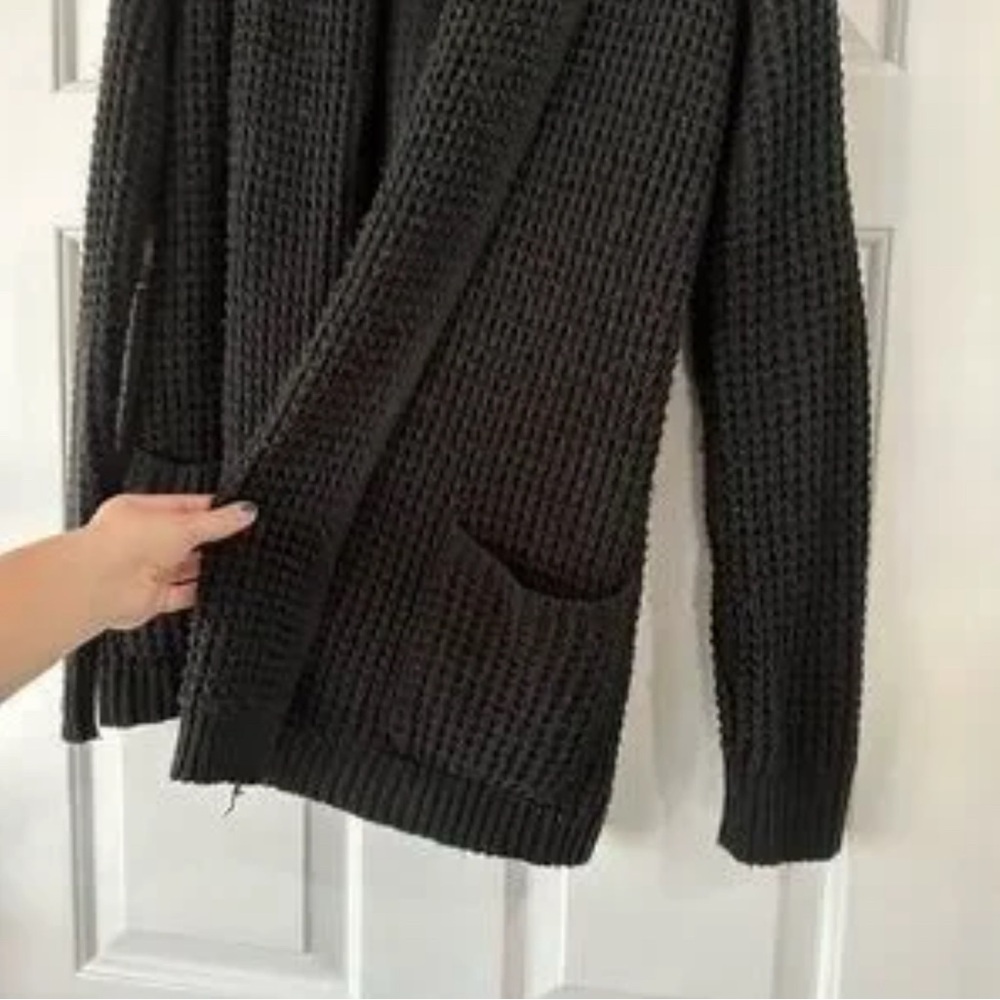 Women Black Open-Front Cardigan Oversized w/ pockets - Univeral Thread™ NWT Sml - Picture 4 of 4